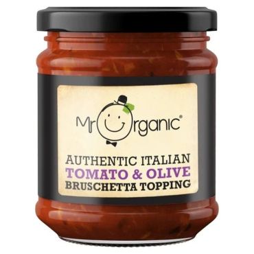 Mr Organic Authentic Italian Tomato and Olive Bruschetta Topping, 200g